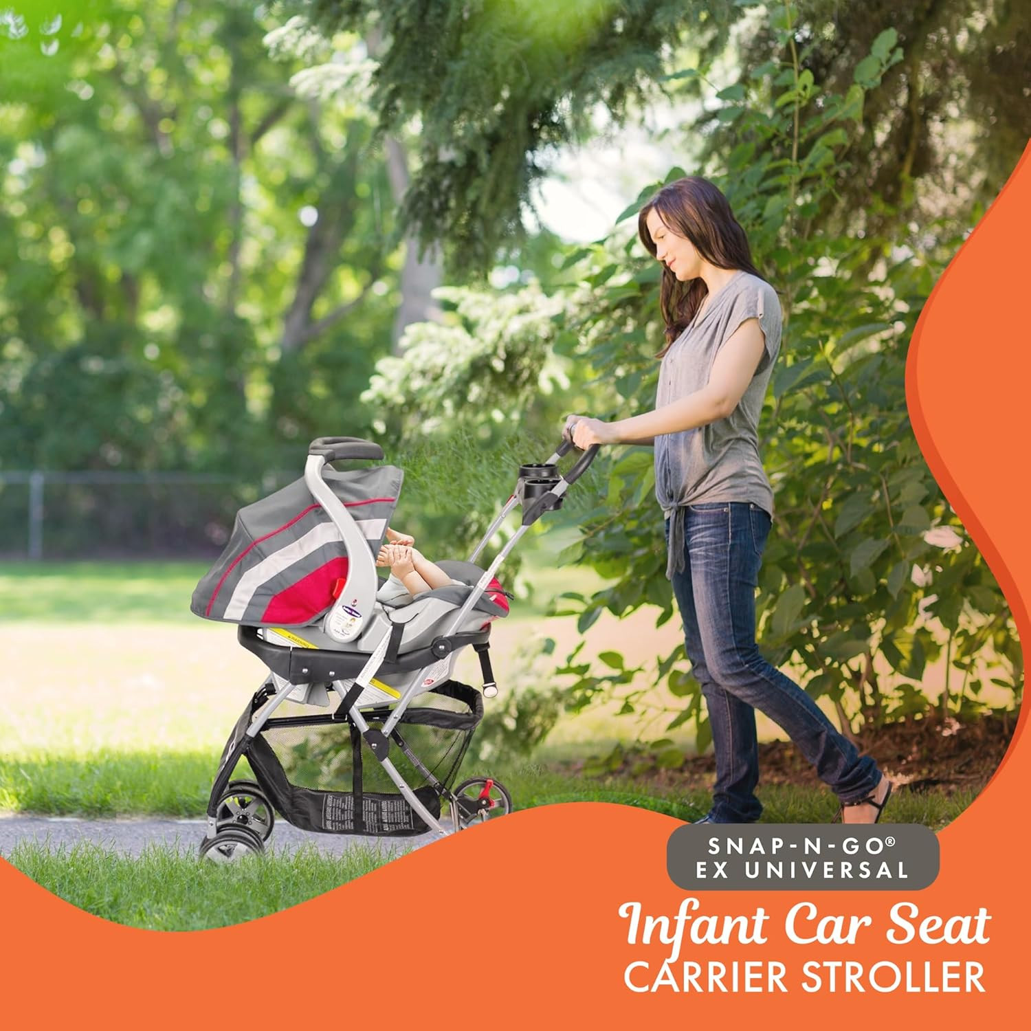 Snap N Go EX Polyester Lightweight Foldable Universal Single Infant Car Seat Car