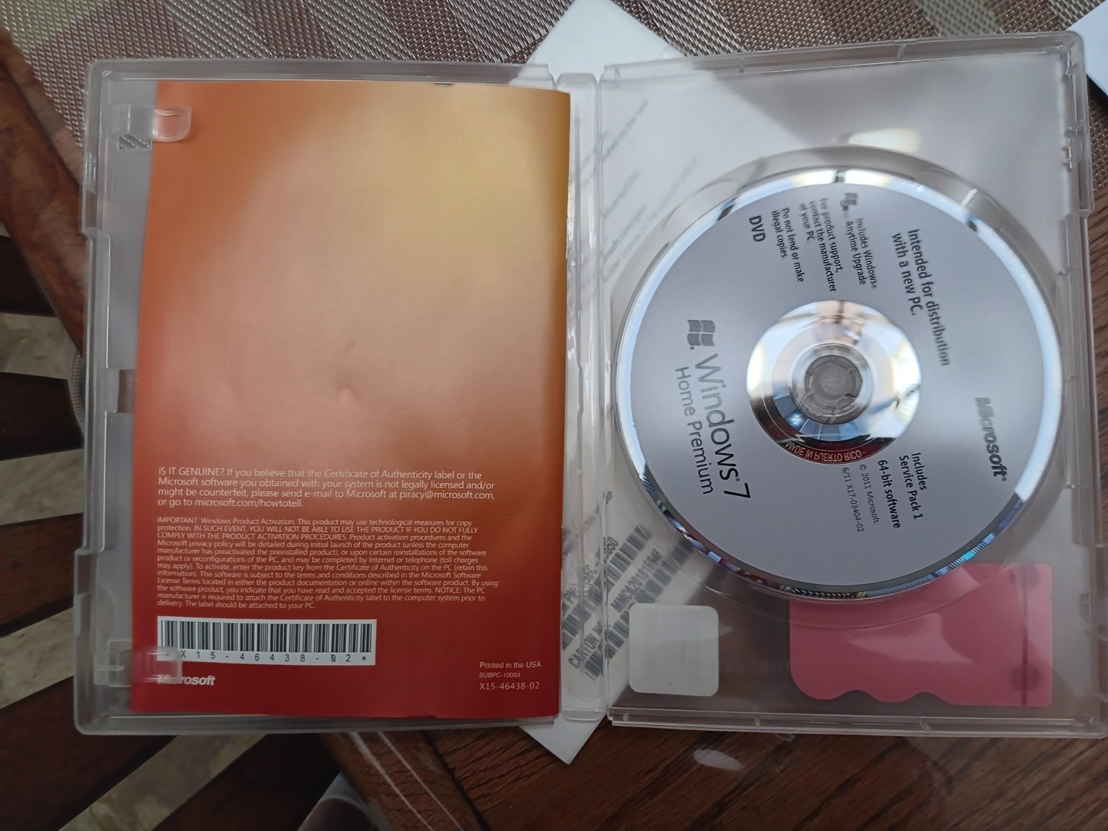 Microsoft Windows 7 Home Premium 64-Bit W/License Key OEM