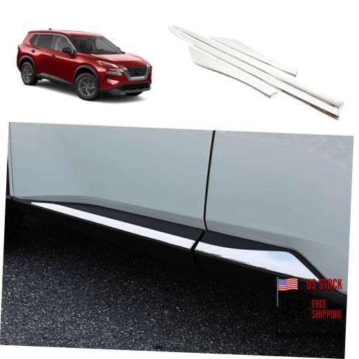 Body Side Trims Compatible with Nissan Rogue 2021 2022 2023 2024 2025 Silver