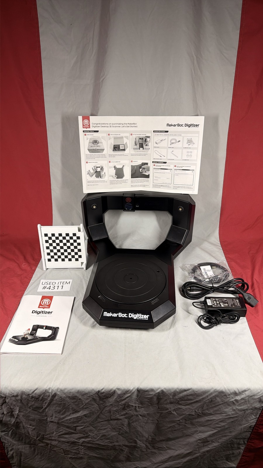 MakerBot Digitizer Desktop 3D Scanner with Calibration Board & Cables