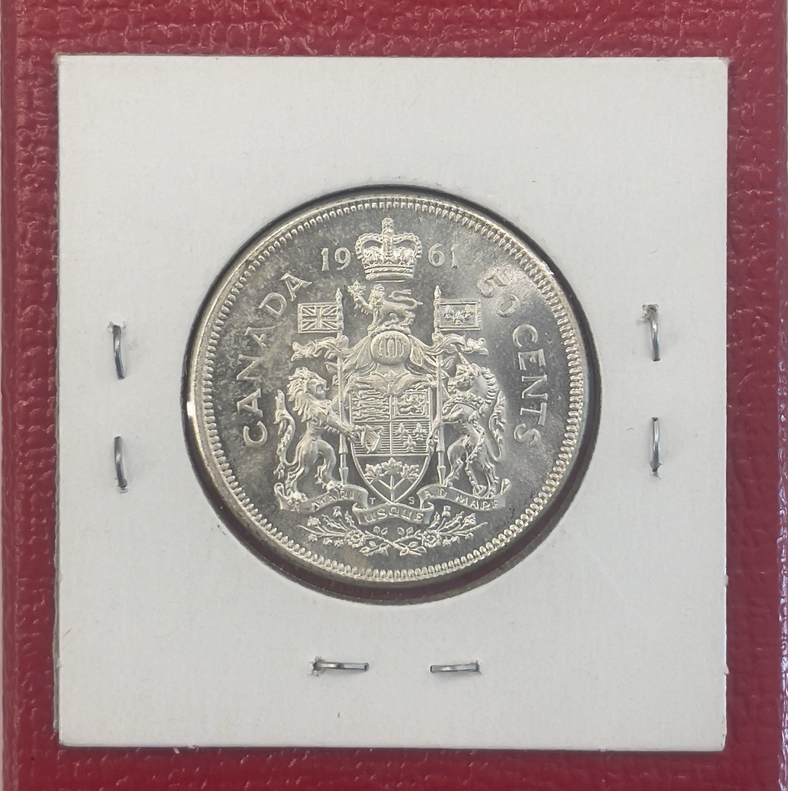 1961 Canada 80% Silver 50 Cents, Half Dollar, Uncirculated.