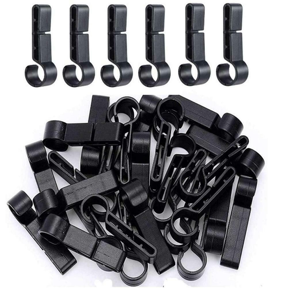 20Pcs Headlamp Clips Attachment Head Light Clamps Black Hard Safety Cap Hook c