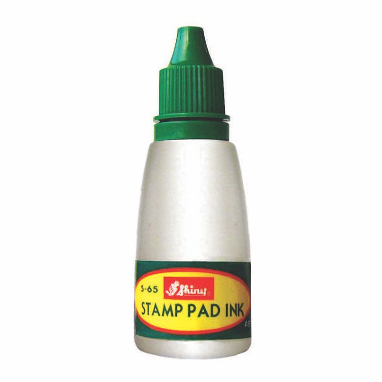 Shiny Self-inking Stamp Ink, 28 ml (1 oz) Drip Spout Bottle, Green S-65