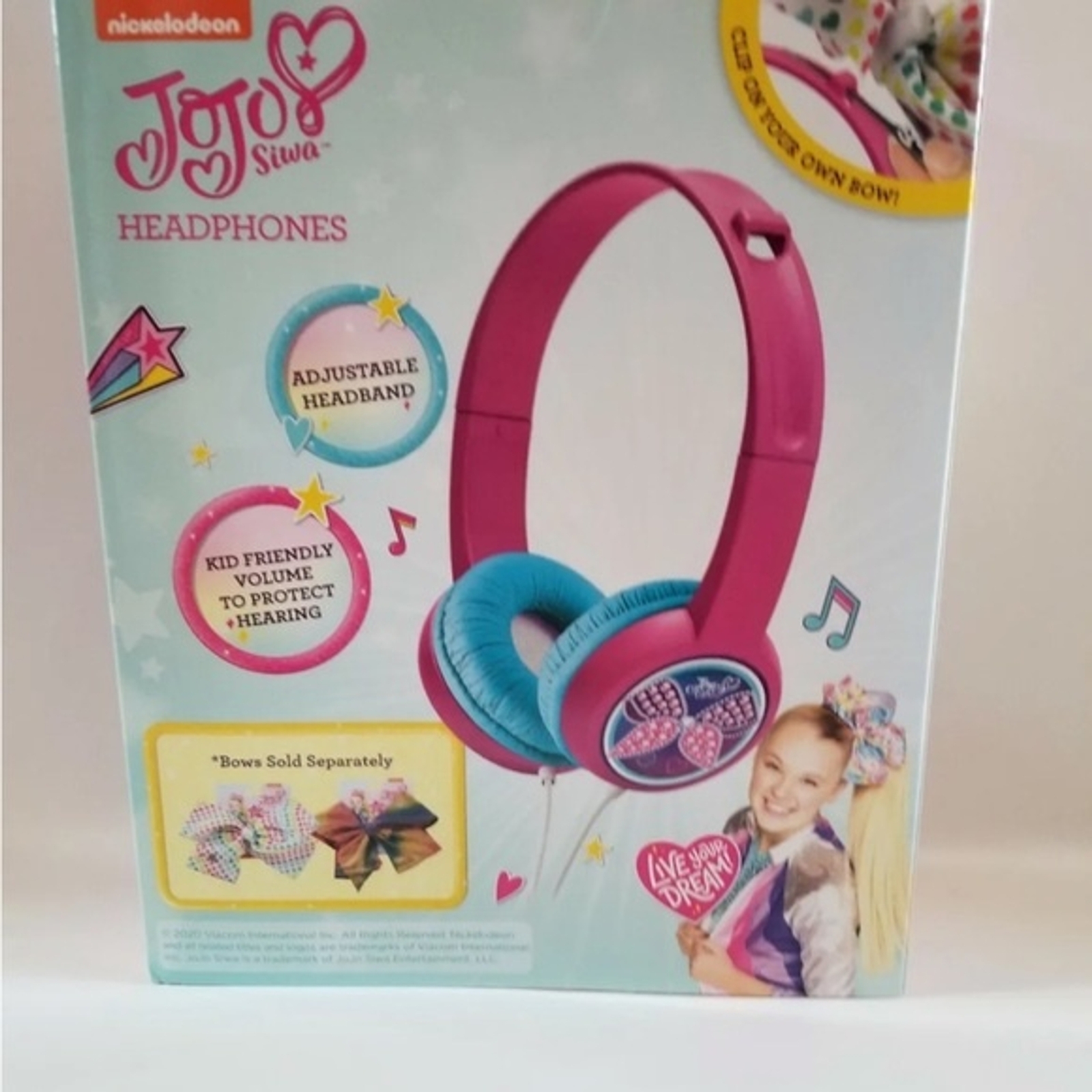 Jojo Siwa Headphones Girls Kids School Classroom Pink Blue Wired Auxiliary Plug