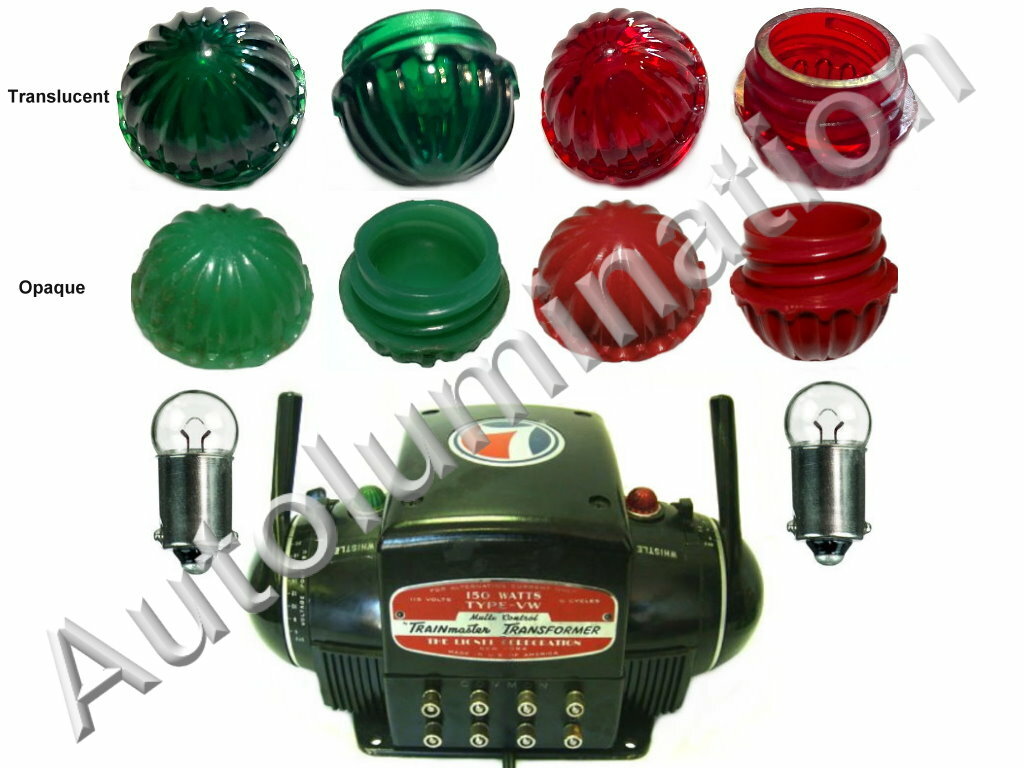 Lionel Transformer Jewel Lens Light Cover SCREW Caps & Bulbs 51 CW KW RW VW ZW