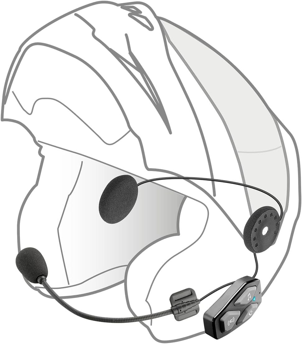 INTERPHONE Com3HD Single Bluetooth 5.1 Motorcycle Intercom HD Earphones IP67 500