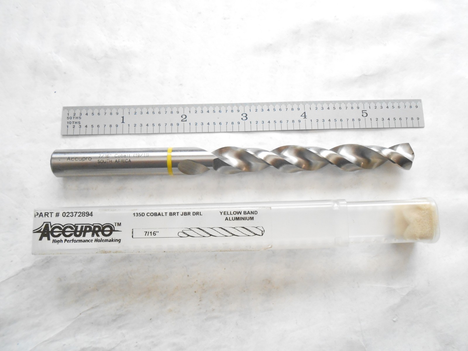 NEW ACCUPRO COBALT YELLOW BAND H.P. DRILL 7/16" CUT DIA. X 94MM FL X 142MM OAL