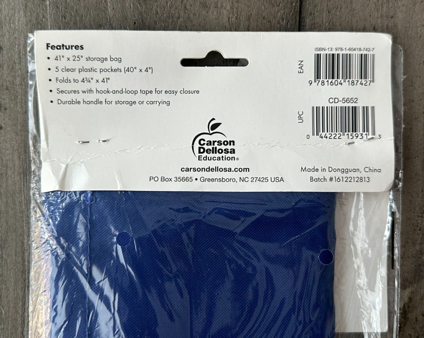 Carson-Dellosa Publishing Border Storage Pocket Chart Blue 41" x 25"