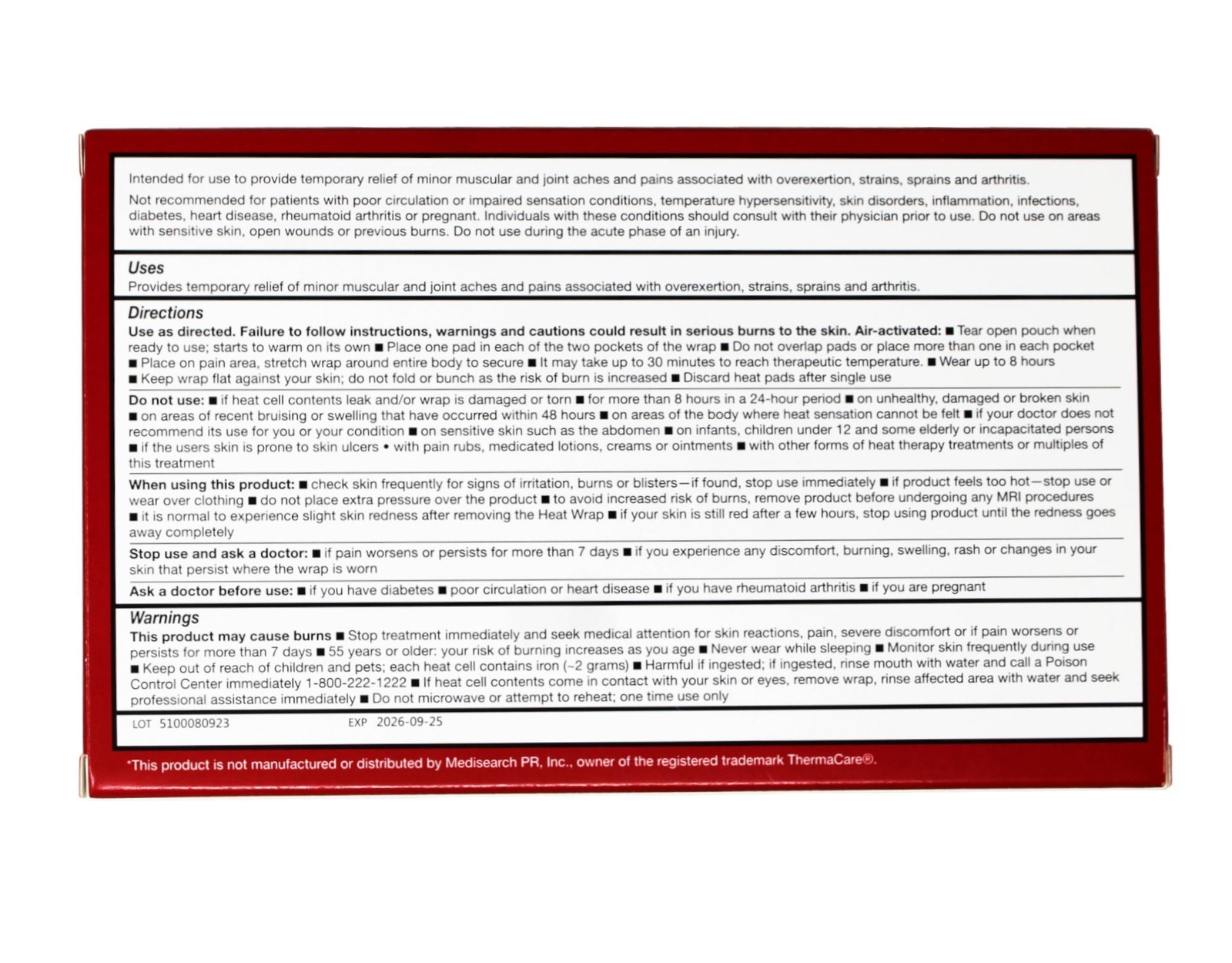 Leader Heat Wrap, Ultra-Thin, Air-Activated, Back & Large Areas, 2 ea - 3 Pack