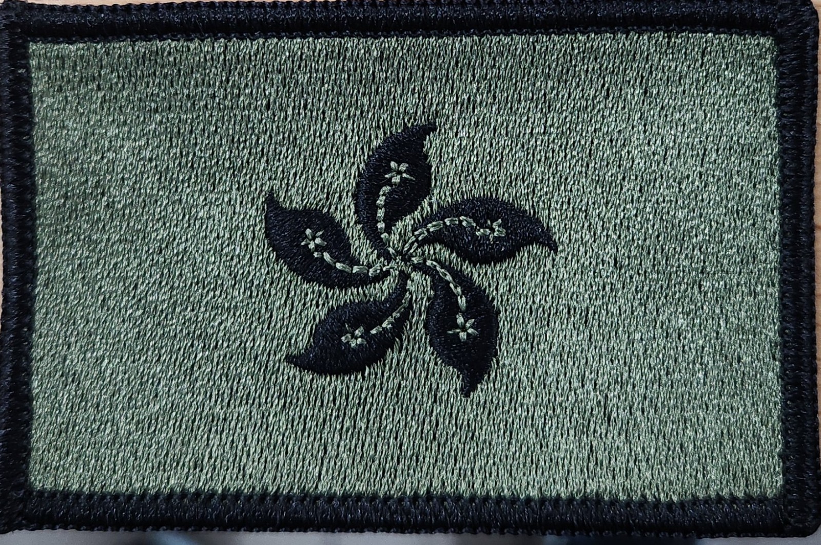 Hong Kong Flag Patch W/ VELCRO® Brand Fastener Multicam Black Border I