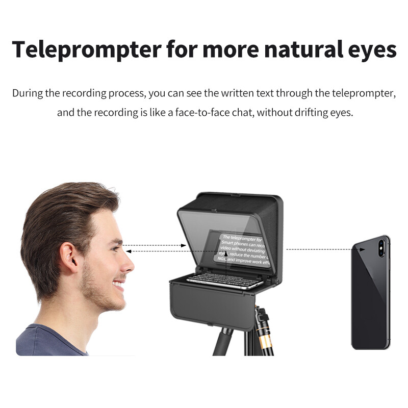 LENSGO TC7S Foldable Teleprompter for Android iPhone iPad Tablet Video Recording