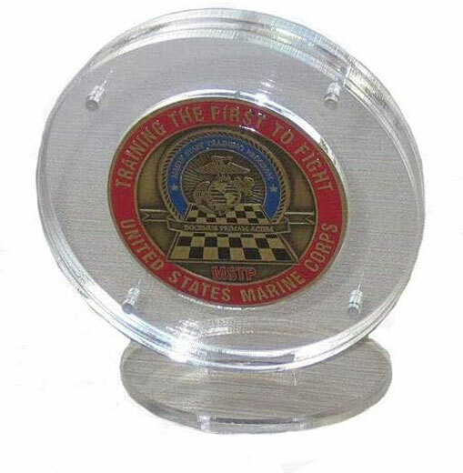 Pack of 10, 1.75" ONLY-Challenge Coin Display Holder Case w/Stand, Clear Acrylic
