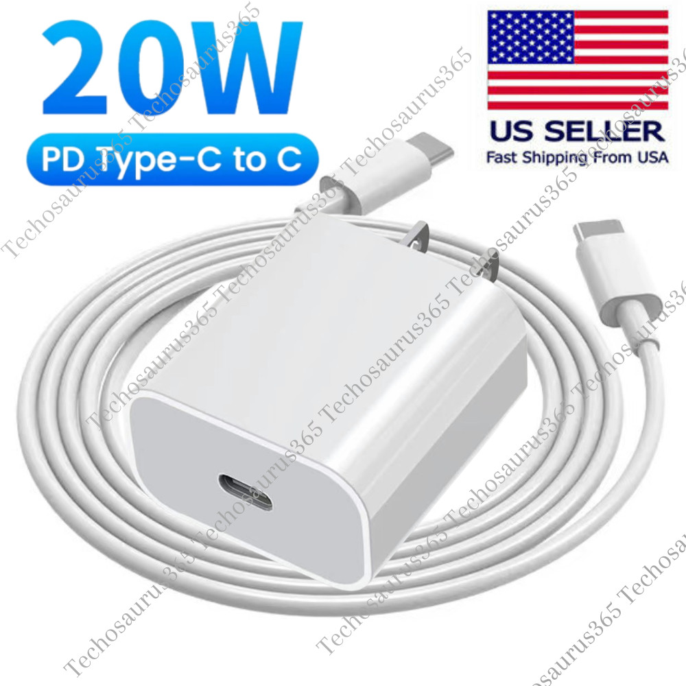 For Samsung Galaxy A33 iPhone 15 16 20W PD Fast Wall Charger Dual Type C Cable