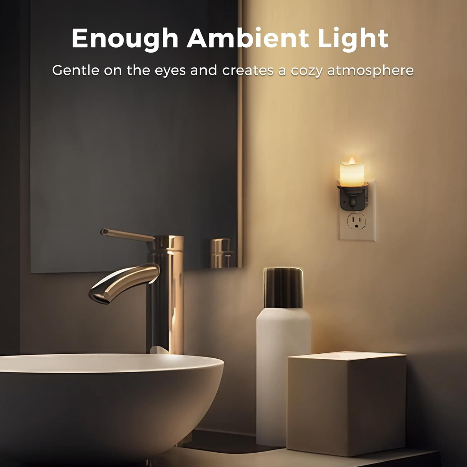 Candle Night Light, Dimmable Night Lights Plug into Wall, Dusk to Dawn Sensor, 0