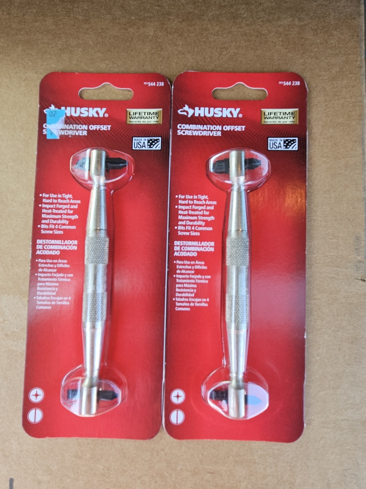 2 Pack Husky PRO 4 In 1 USA Made Combination Offset Screwdriver NEW In Package