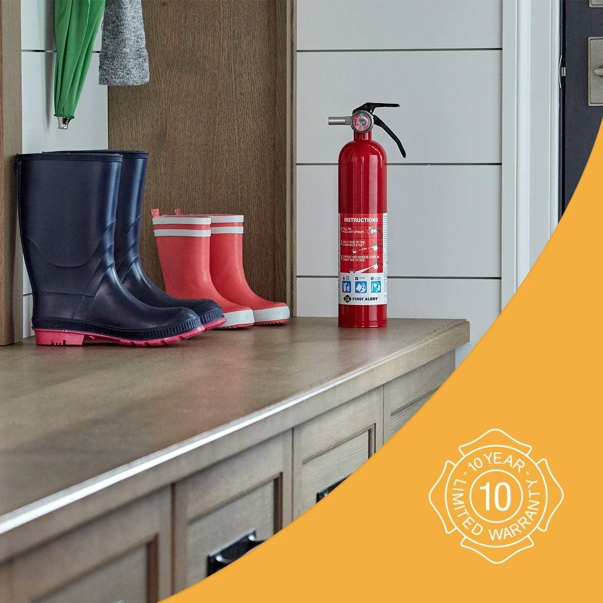 Multipurpose Fire Extinguisher Rechargeable, US Coast Guard Approved, A:10-B:C