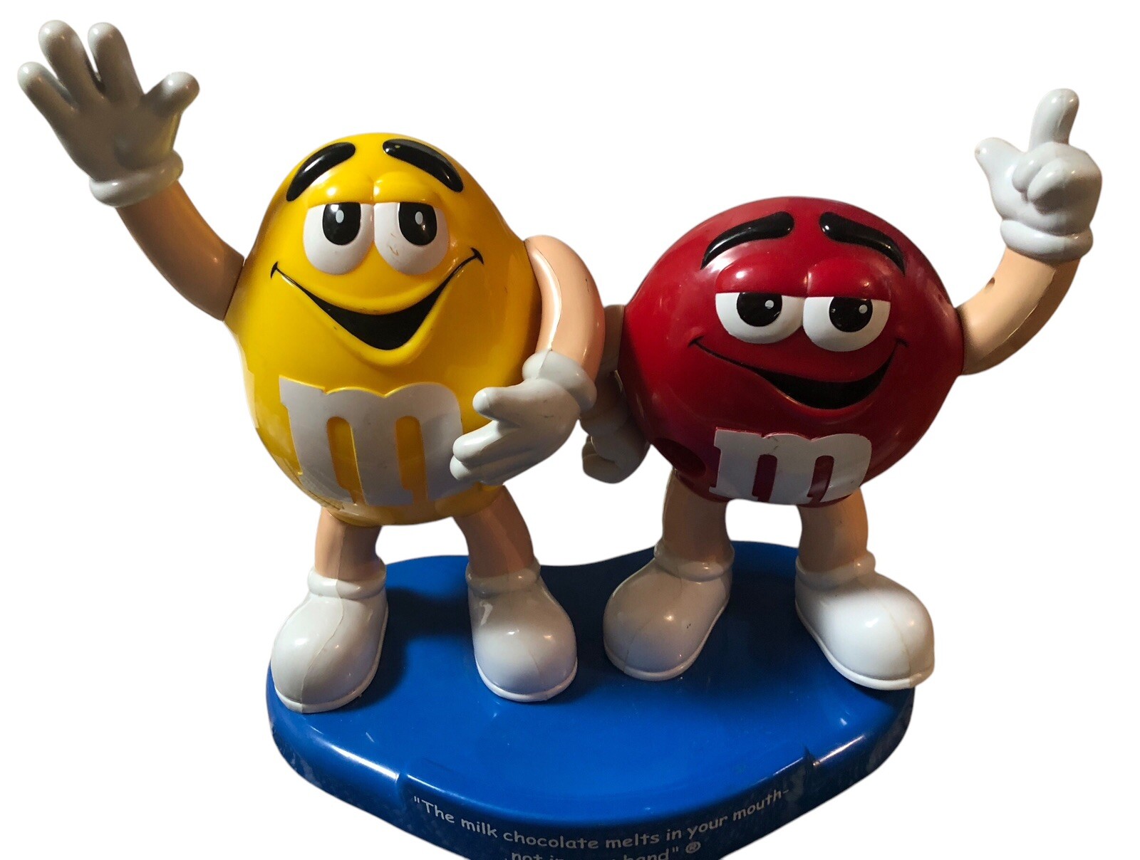 Vintage Mars M&M Candy 90’s Dispenser Yellow And Red Moving Arms 10”x10” (W)