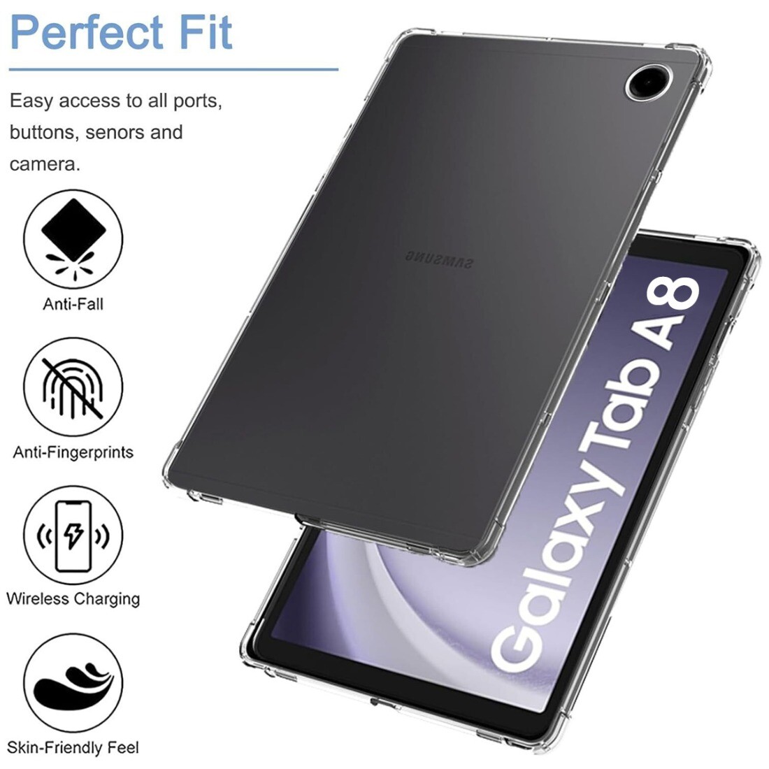 Clear Case Cover For Samsung Galaxy Tab A 8.0" 2019 SM-T290/ T295/ P200/ P205 US
