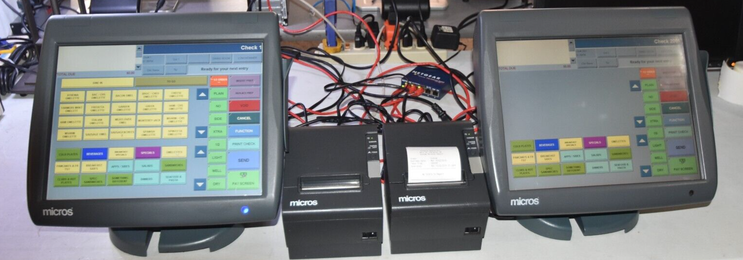 Oracle/Micros 2 Terminal Ws5 Ttwo terminal, stand, e7 , RECONDITIONED