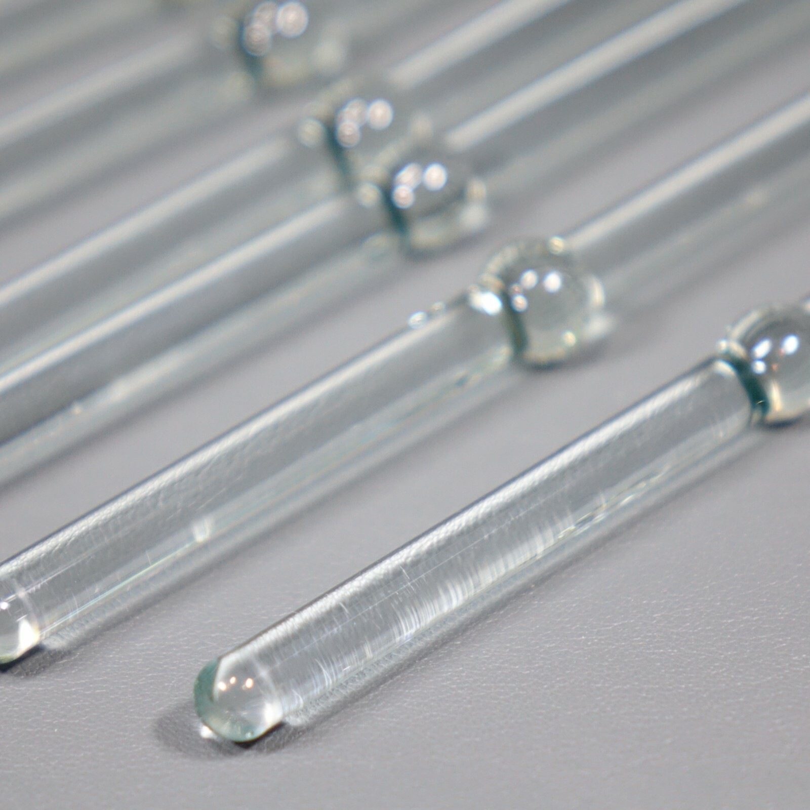 Lot of 10 Glass Sciolari Chandelier Rod Swizzle Stick with Knob Bead 11.25" MCM