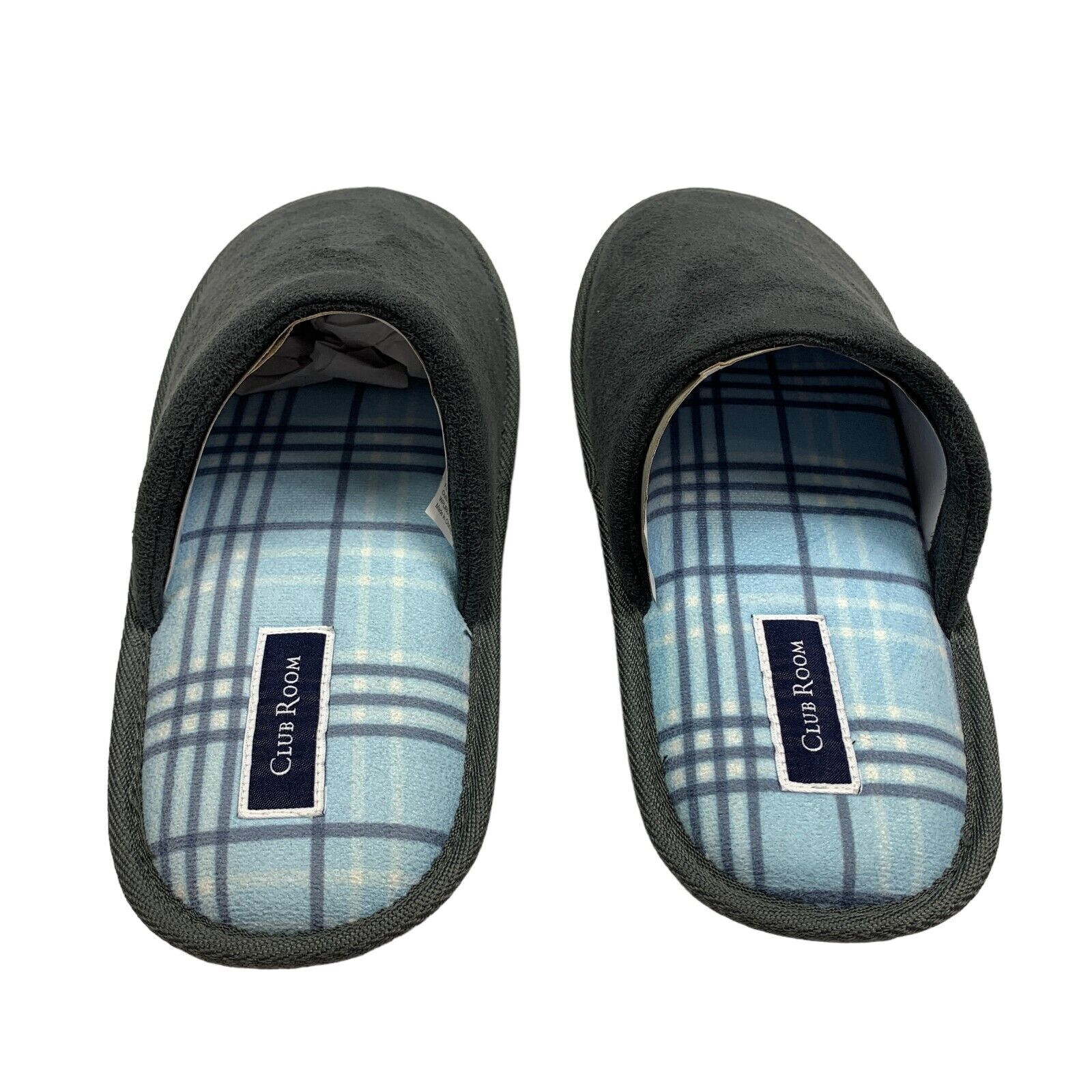 Club Room Indoor/Outdoor Comfort Slip-On Men's Classic Mule Slippers Grey, Small