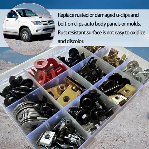 241Pcs Body Multipurpose Bolt & U-Nut Kit Assortment -16 Popular Sizes Car