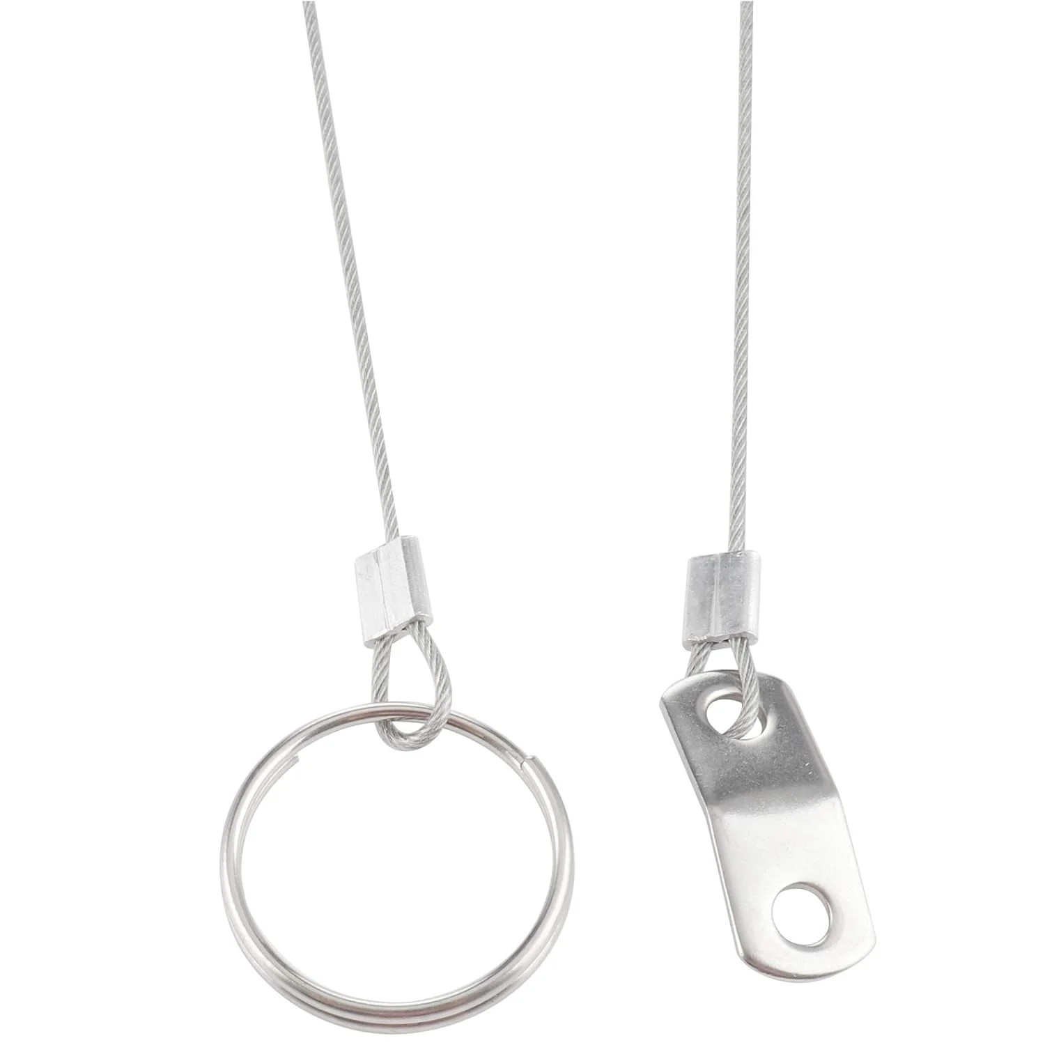 4 Pcs Full 316 Stainless Steel Lanyard Cable w' Drop Cam & Quick Release Ring Pr