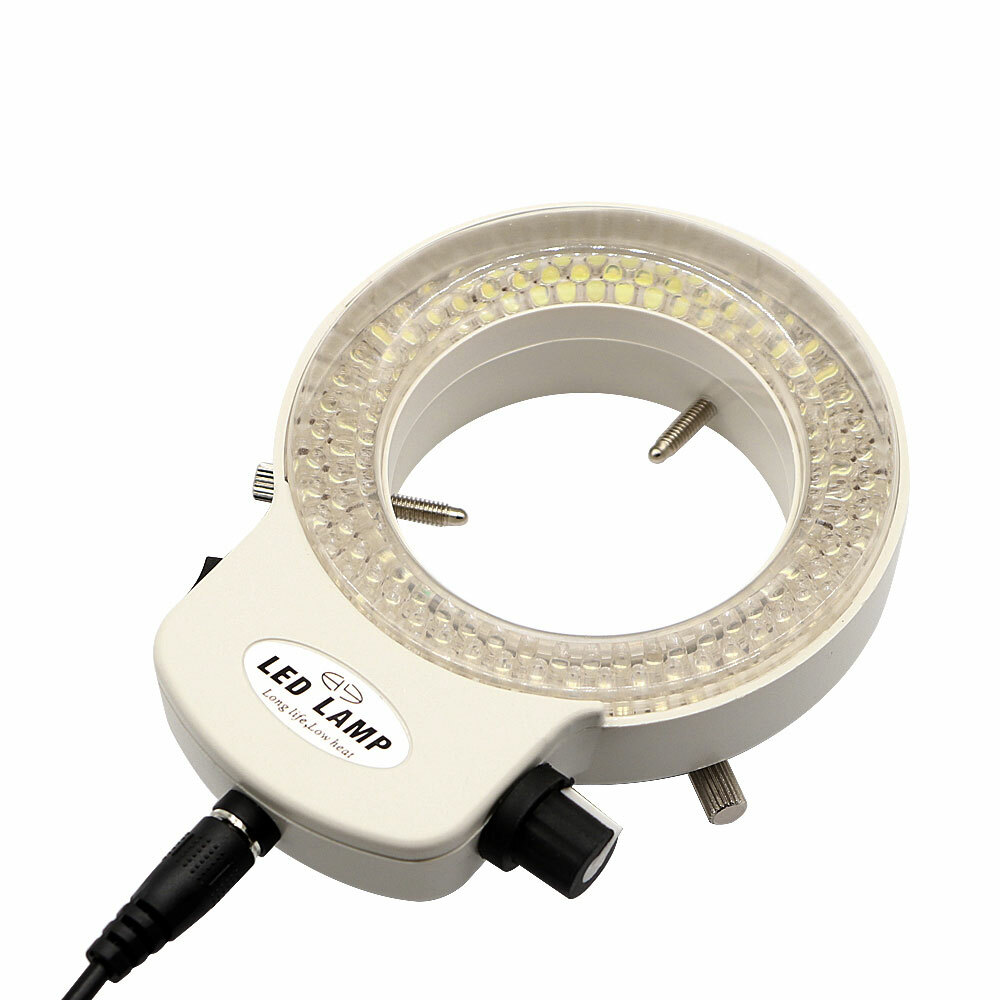 Adjustable 144 LED Bulbs Microscope Ring Light Illuminator Lamp US Plug Durable