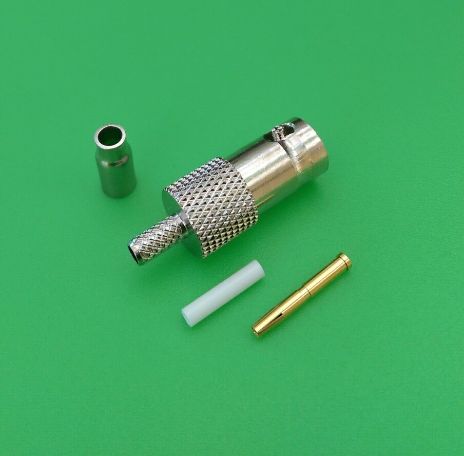 (5 PACKS) BNC Female Crimp Connector for RG174 LMR100 RG316 - USA Seller