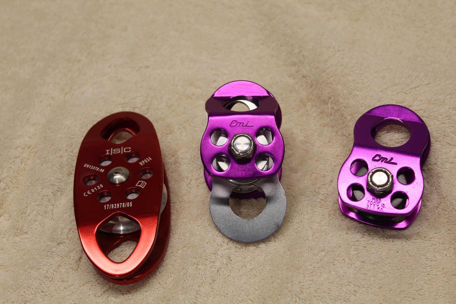 rope pulleys pre owned for climbing and rescue.