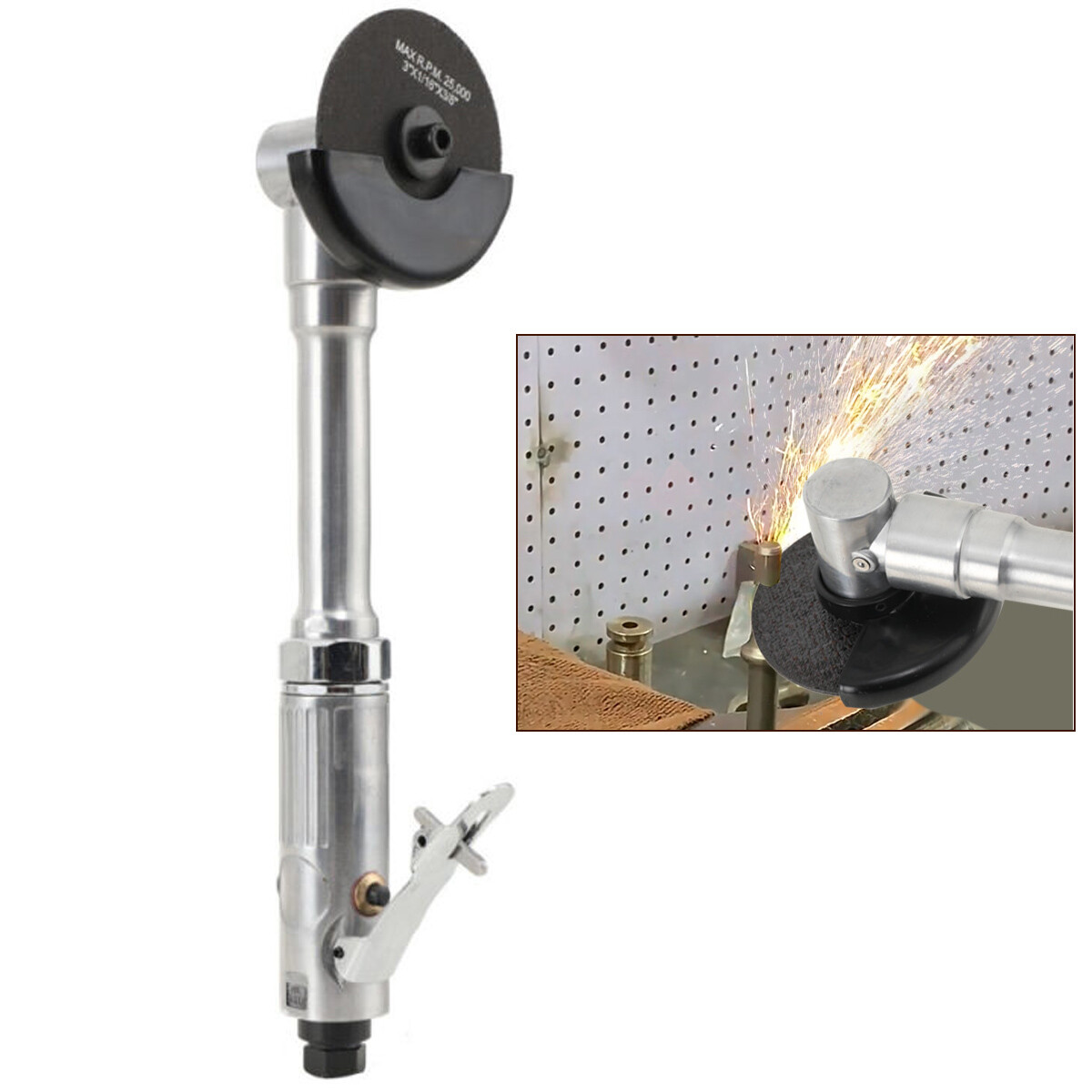 Pneumatic Angle Sander Air Cutting Polishing Sanding Machine 18000rpm 90PSI 1/4"