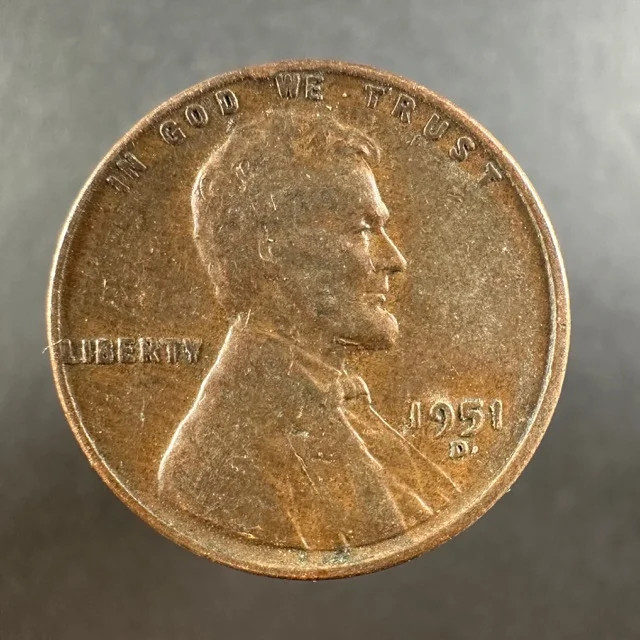 1951-D Lincoln Wheat Cent Well-Worn Detail