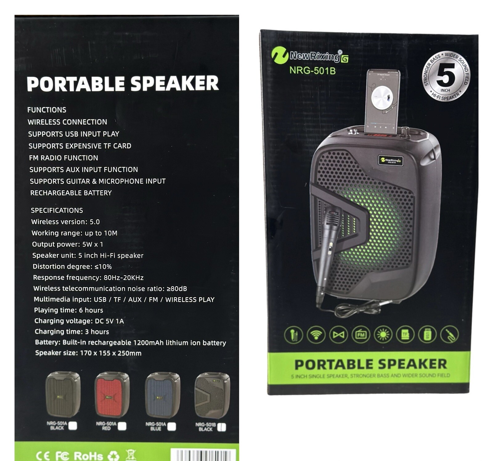 Portable Karaoke Machine Speaker with Microphone,Bluetooth 5.0, Wireless Speaker