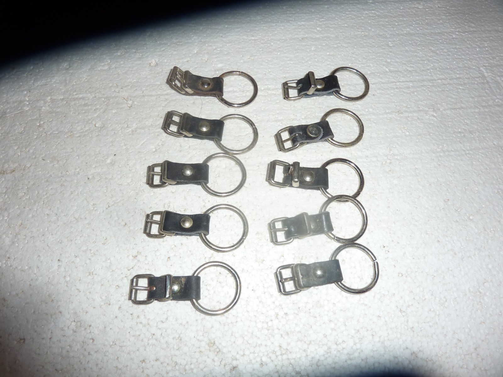 Lot of 10 Bridle Parts Ring on Buckle Leather Straps Tack Making  S-41