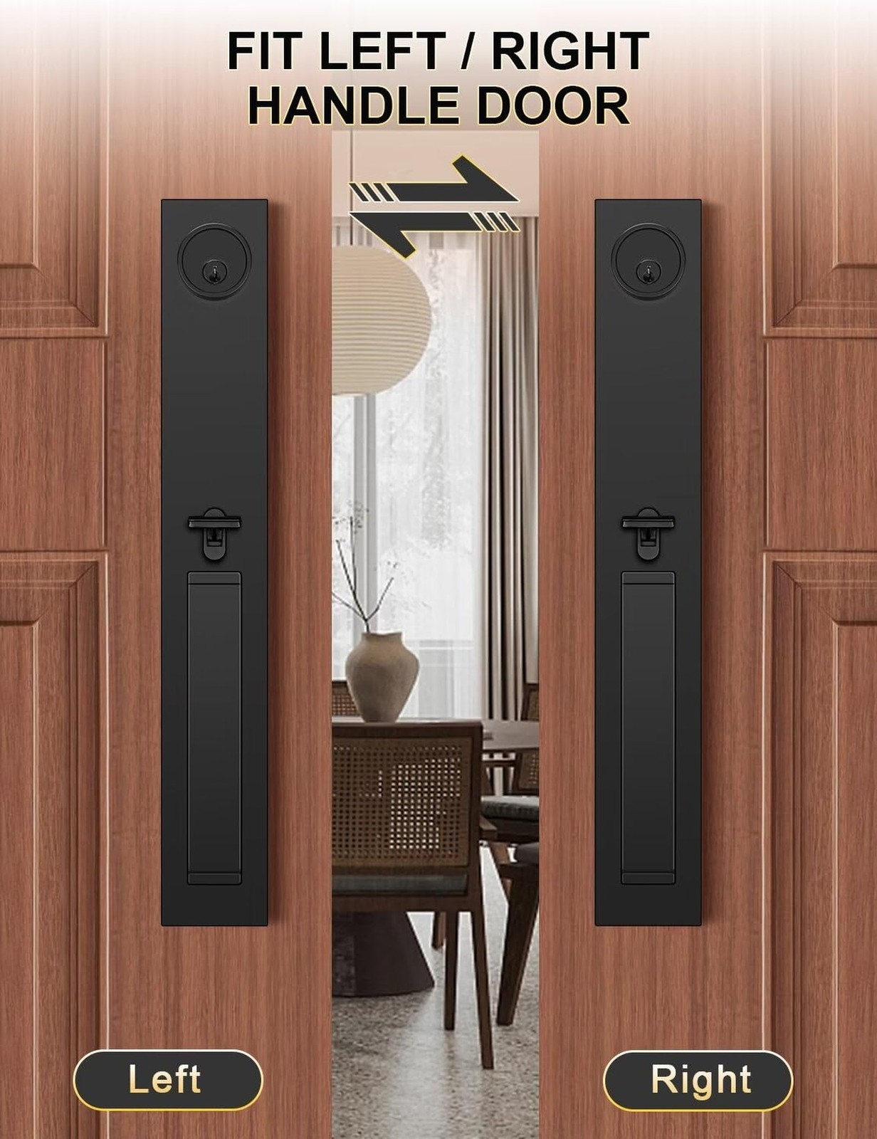Front Door Lock Set, Full Escutcheon Front Door Handle Sets, Heavy Duty Entry...