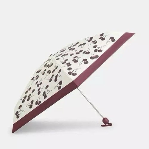 New COACH UV Protection Mini Umbrella With Cherry Print CDF36 $78