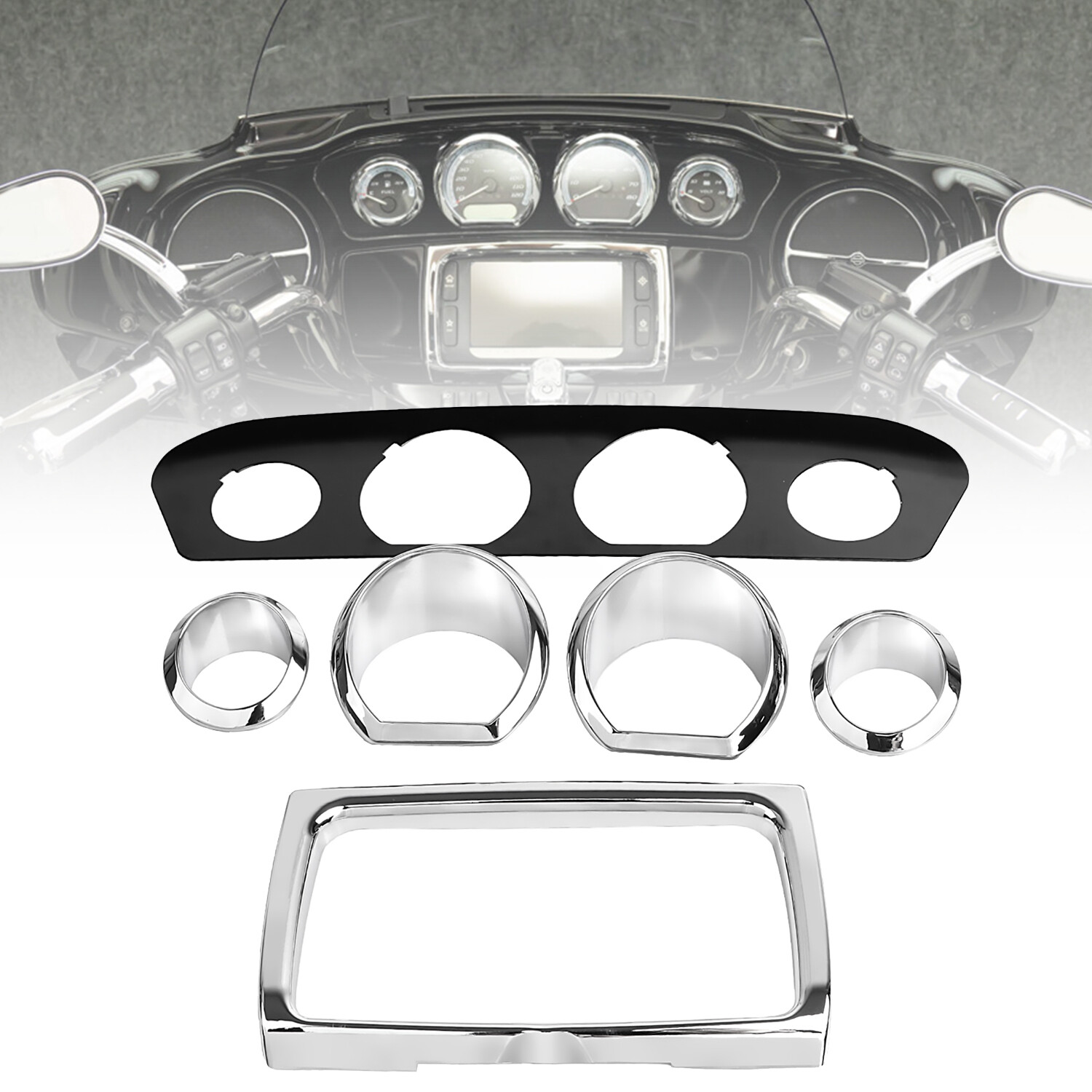 Gauge Stereo Accent Trim Mounting Plate For Harley Ultra Limited Street Glide