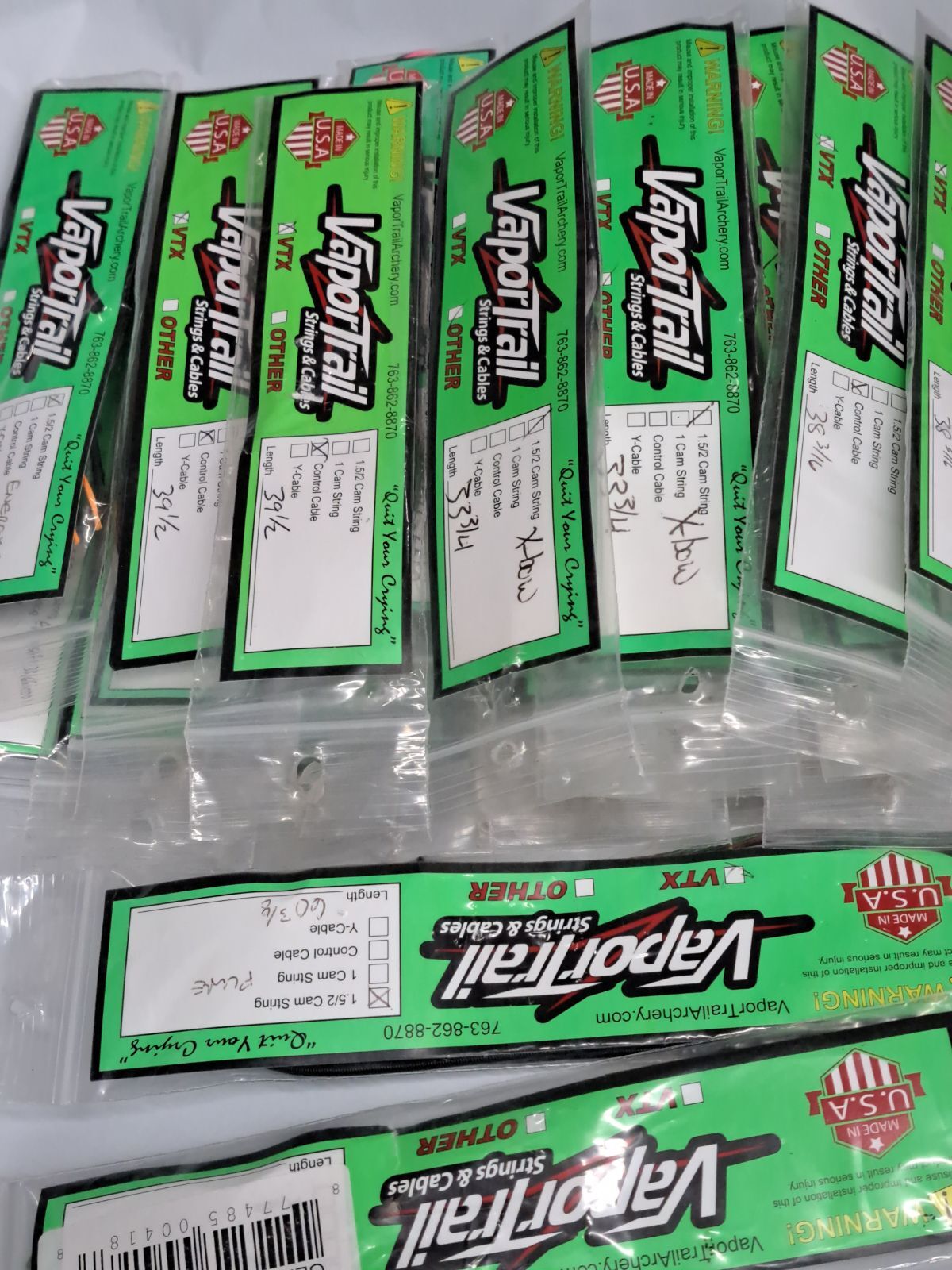 Vapor Trail Strings & Cables (Assorted Sizes & Colors)