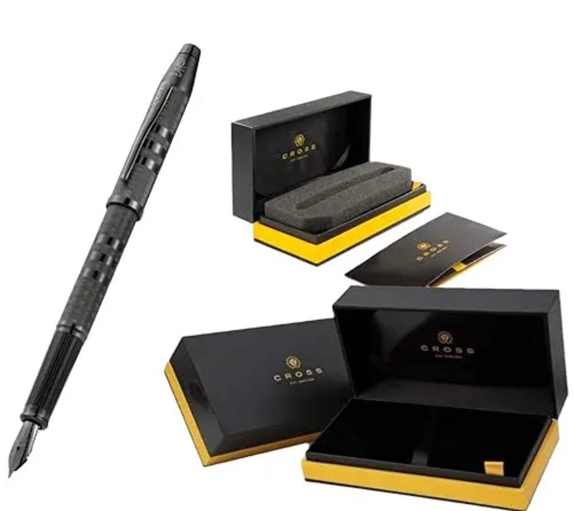 Cross Century II Fountain Pen, Midnight Sandblasted Shell, triple stripe, Fine