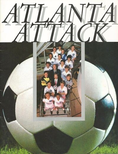 Atlanta Attack Soccer Program Team Photo Program Cover On 12x8in Metal Sign