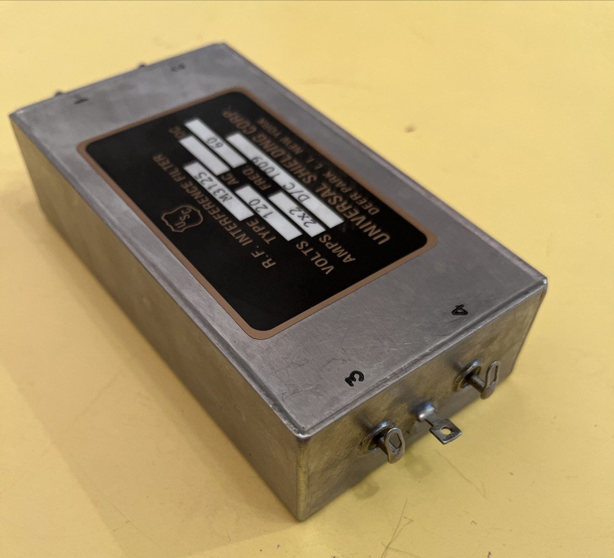 RF Interference Filter 2 wire 120VAC 60Hz 2x2 Amps Data Security M3125 D/C 1009