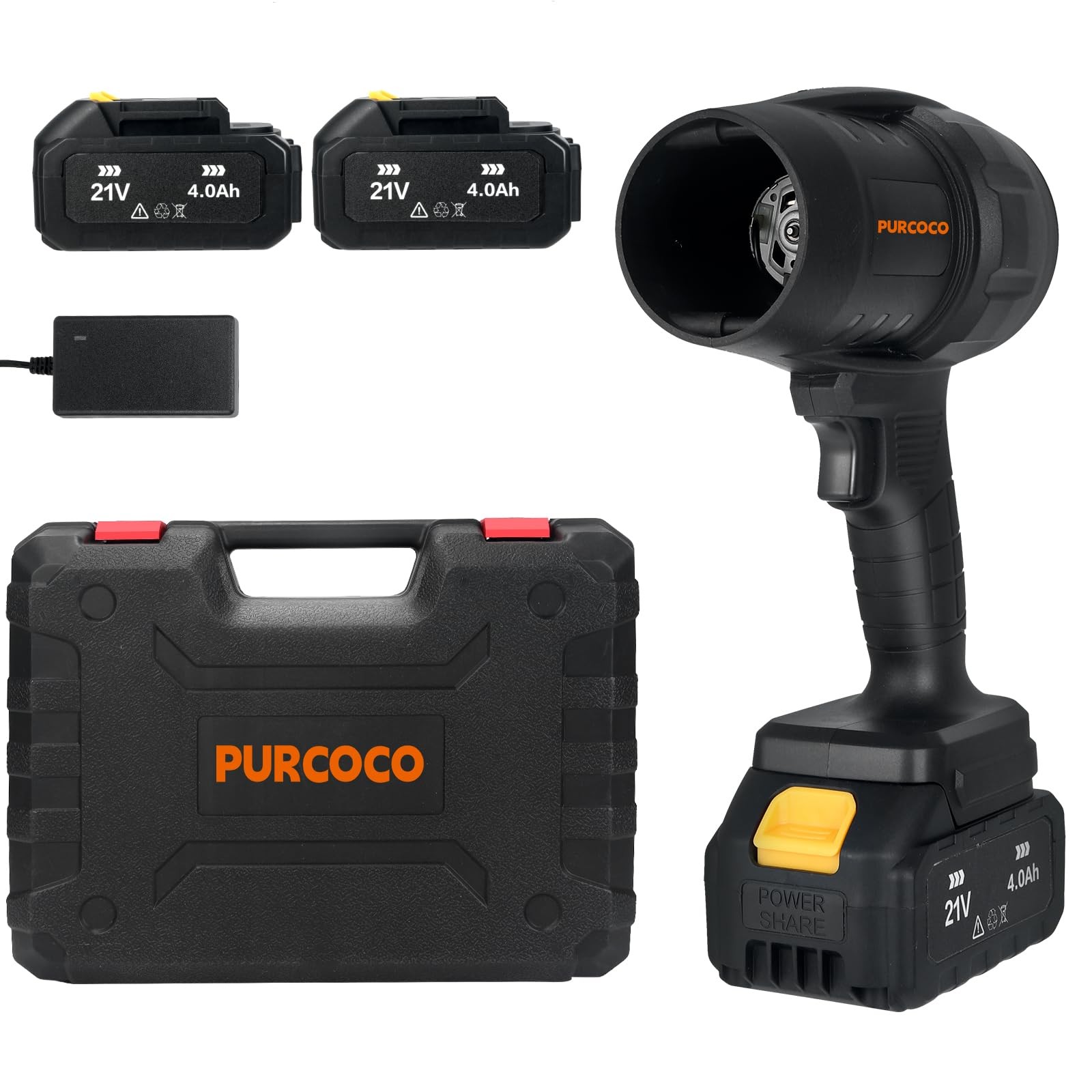 Purcoco Cordless Leaf Blower Handheld Jet Dry Mini Blower Turbo Fan Electric ...