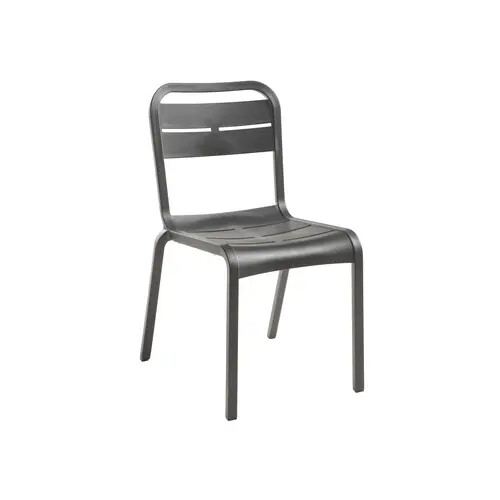Grosfillex UT110002 Cannes Charcoal Indoor/Outdoor Stacking Chair - 18 Per Set