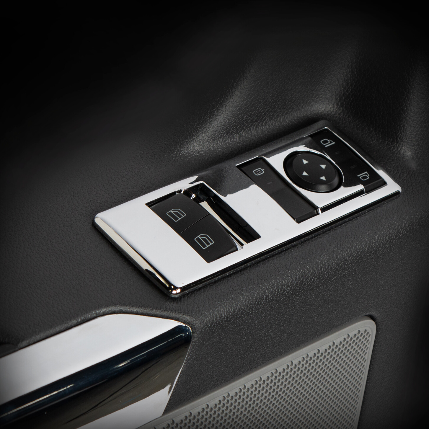 Chrome Door Switch Cover w/ Windows/Mirrors f/ Freightliner Cascadia - Driver