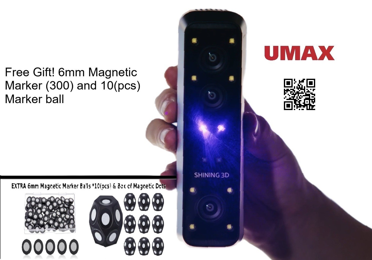 Shining3D Einstar Rockit Wireless Handheld Laser 3D Scanner w/ Scanning SW +MORE