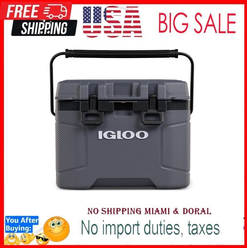 Igloo Trailmate Cooler | Insulated Hard Shell Ice Chest Carbonite