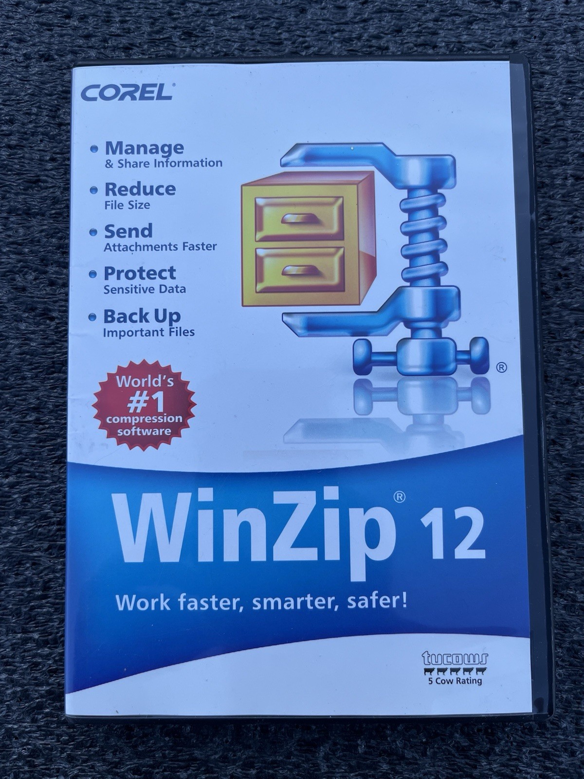 COREL Winzip 12 Software CD Windows Standard And Pro Editions W/ Key