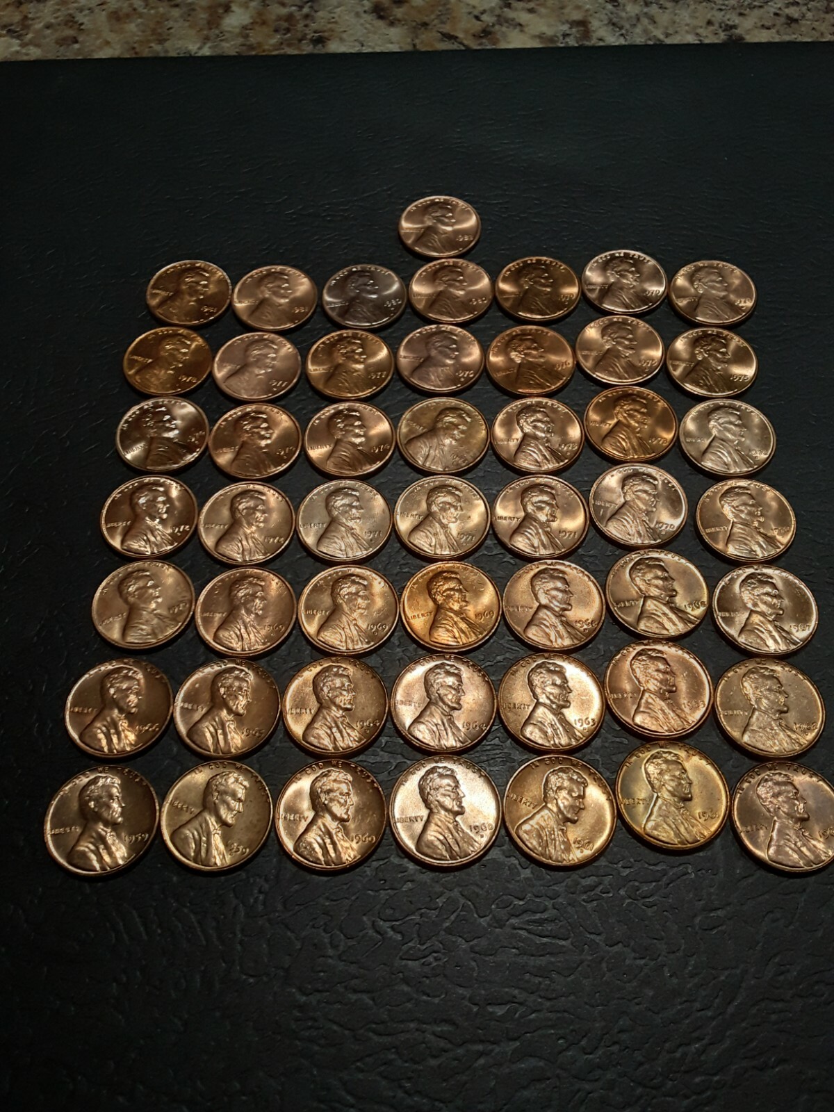 LINCOLN MEMORIAL PENNIES 50 UNC BU PENNIES 1959-1981 P D S NO PROOFS