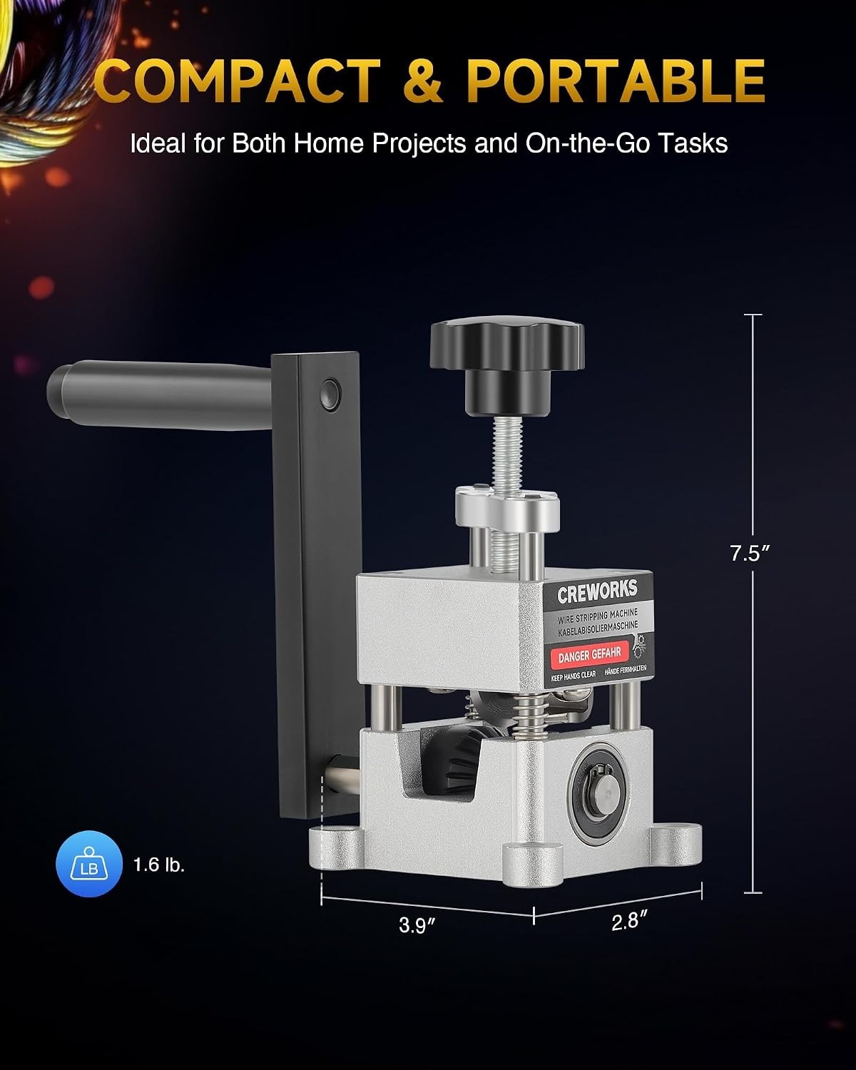 Wire Stripper Machine, 0.06"-1" Manual Wire Stripping Machine, Drill Compatib...