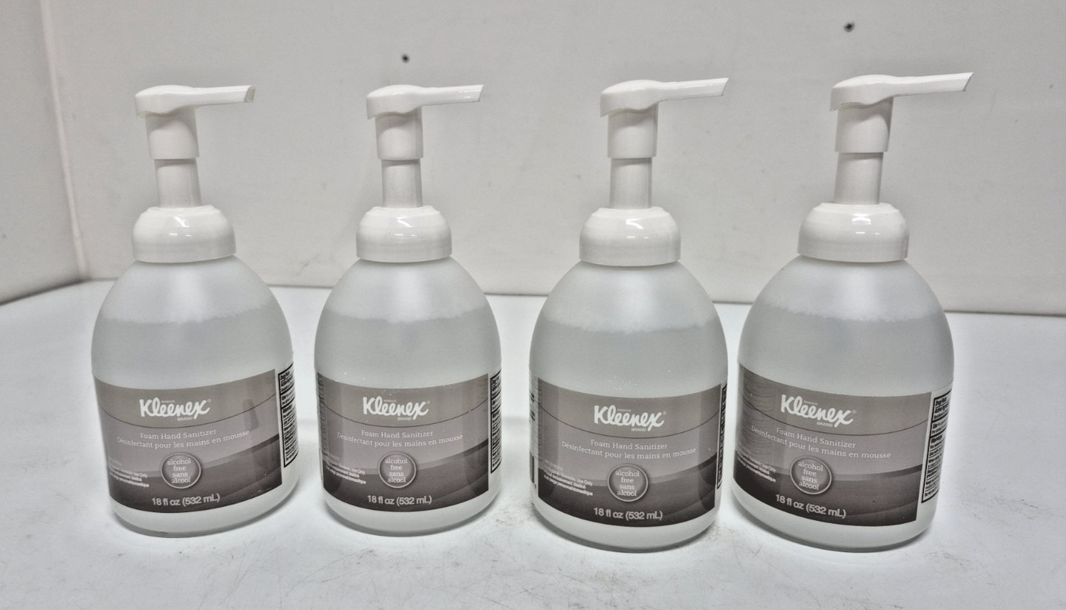 Kleenex 45827 18 oz Pump Bottle Alcohol-Free Foam Hand Sanitizer Lot of 4